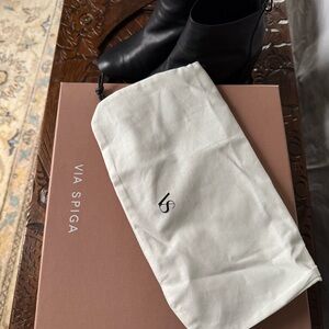 Via Spiga Nadia Black Leather Bootie